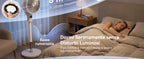Aigostar Ventilatore a Piantana, 6 Velocità e 3 Modalità Silenzioso, Circolatore d'Aria 3D 850m³/h, Flusso 8m, Timer 12H, Altezza 100cm, Telecomando e Display Touch, Funzion Aroma per Camera e Ufficio