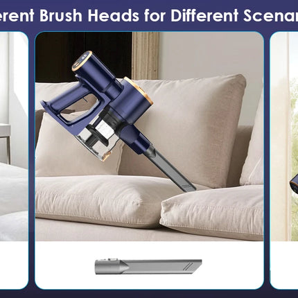 Cordless Vacuum Cleaner, 55Kpa, for Home, 50-Minute Runtime, Lightweight, Self-Standing, Cordless Stick Vacuum Cleaner