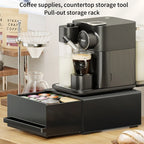 Station für Kaffeetamper mit Schublade, Organizer für Espresso-Zubehör, rutschfeste Unterlage für Kaffeemaschine und Barista-Werkzeuge