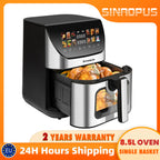 Sinaopus Friggitrice ad Aria 8L, 1700W, Display Touch LED