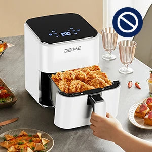 Friggitrice ad Aria DEIME 2.5L, Mini Friggitrice Compatta ad Aria Calda, Schermo Touch LED, Cestello Antiaderente