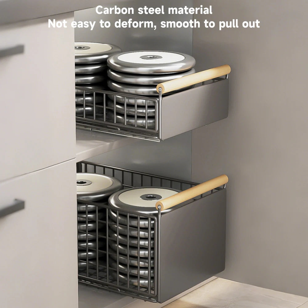 Scaffale portaoggetti con cassetto estraibile, cestino portaoggetti, scaffale per armadio scalabile, organizer per cassetti, per armadi, cucine, sala da pranzo
