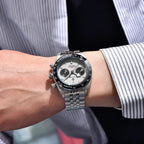 Nuovi orologi da uomo Panda DESIGN, orologio al quarzo di lusso Panda, cronografo sportivo da uomo, cronografo con vetro zaffiro, lenti AR, ceramica, leggero, impermeabile, in acciaio inossidabile, orologio da uomo, idea rega