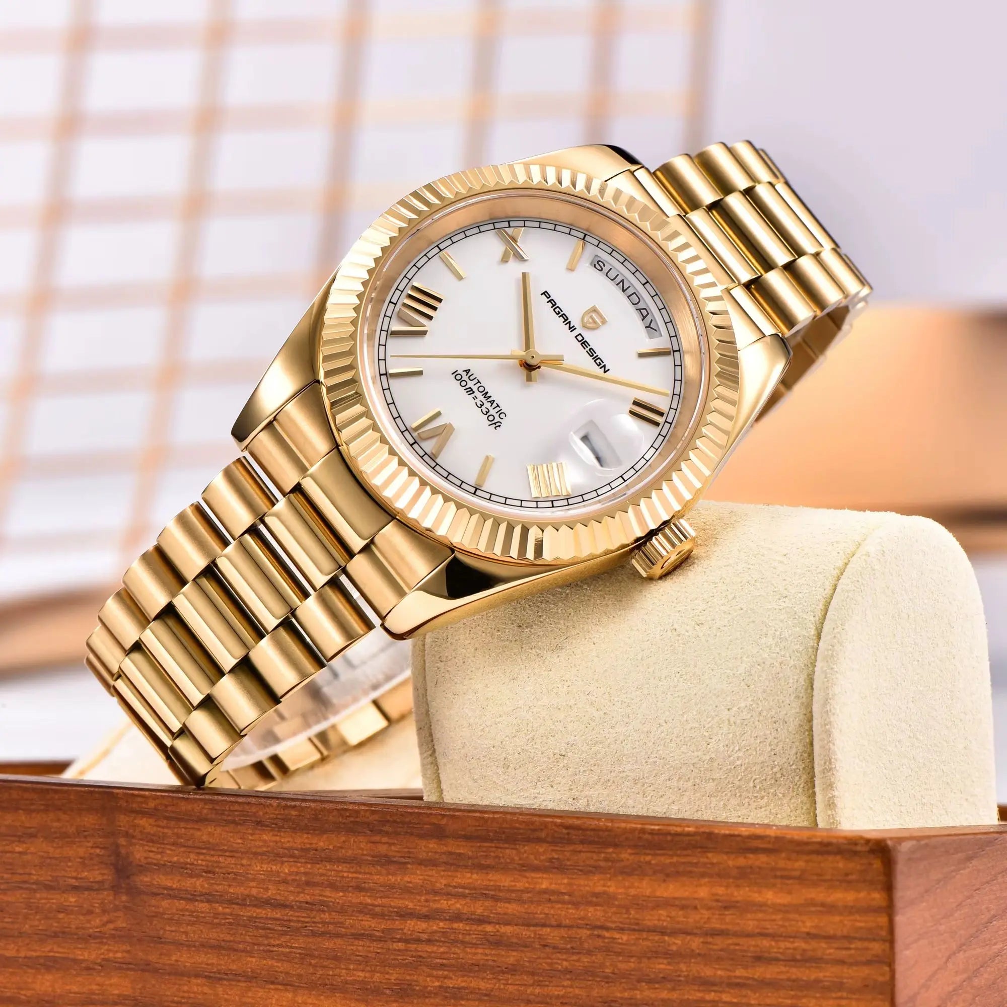 Orologi da uomo PAGANI DESIGN DD36 Gold, orologio automatico di lusso da uomo, vetro zaffiro AR, orologio da polso meccanico, consegna dal magazzino UE.