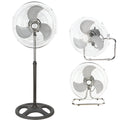 3-in-1 Stand-, Tisch- und Wandventilator mit 3 einstellbaren Geschwindigkeitsstufen, Stahl- und ABS-Struktur