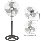 3-in-1 Stand-, Tisch- und Wandventilator mit 3 einstellbaren Geschwindigkeitsstufen, Stahl- und ABS-Struktur