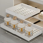 Auszugregal zum Verstauen von Gegenständen, ausziehbare Schublade, Küchen-Organizer, verstellbare Breite von 32 bis 52 cm, Küchenschrank ohne Bohren