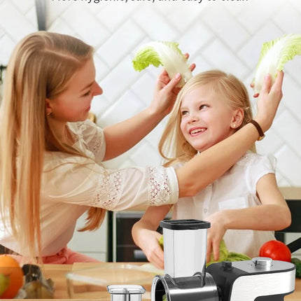 Tagliaverdure elettrico da 500 W, affettatrice multifunzionale 5 in 1, lame di taglio sostituibili per utensili da cucina domestici