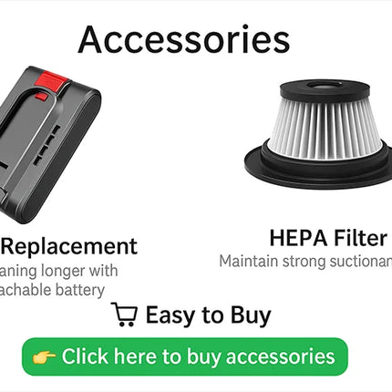 MPQU 550W Aspirapolvere Portatile Senza Fili 50kPa Forte Aspirazione Batteria Staccabile Touchscreen Filtro HEPA Scopa Elettrica Spedizione Veloce dalla Polonia