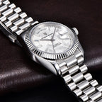 PAGANI DESIGN Orologio Automatico Uomo DD36 Quadrante Meteorite Bianco Acciaio Inossidabile