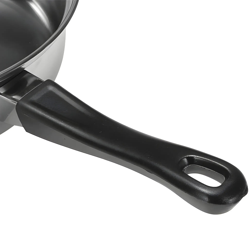 12-teiliges Topfset aus Edelstahl mit Glasdeckeln, induktionsgeeignet, Töpfe und Pfannen, Milchtopf