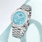 PAGANI DESIGN Herrenuhr Ice Blue, Luxus-Quarzuhr für Herren, Chronograph mit AR-Saphirglas, Leuchtend, Lokaler Versand