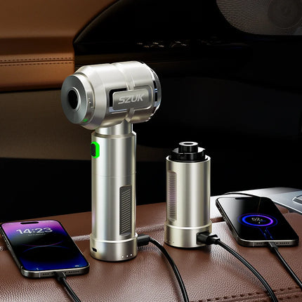 SZUK New Portable Car Vacuum Cleaner, Multi-function Mini Blower with LED Light, Powerful Cordless Vacuum Cleaner