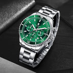 SAPPHERO Orologio da Polso Quarzo Uomo Acciaio Inossidabile Impermeabile 50M Cronografo