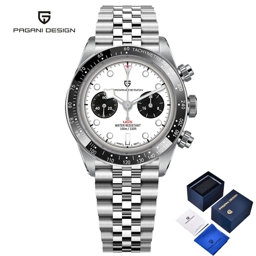 Nuovo Orologio da Uomo PAGANI Panda DESIGN 2026, Orologio Cronografo Sportivo di Lusso al Quarzo, Vetro Zaffiro AR, Luminoso e Impermeabile
