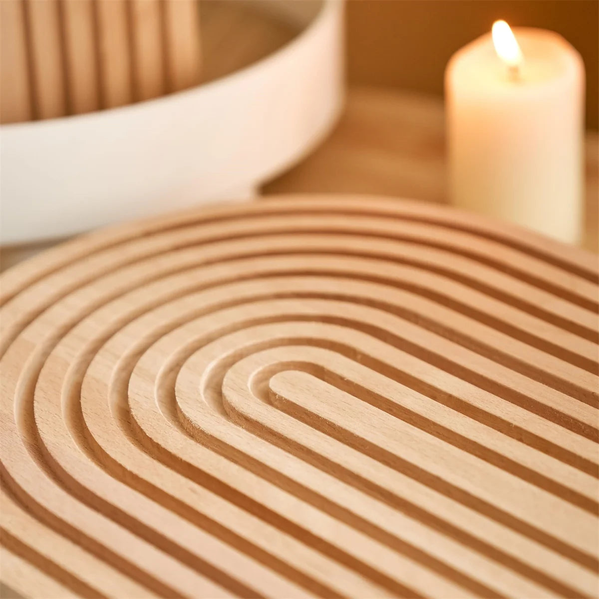 Geschwungenes Schneidebrett aus Holz, dekoratives Schneidebrett im Boho-Stil, Heimdekoration für Küche, Esszimmer, Wohnzimmer