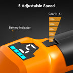 Foursun LB01 Soffiatore Elettrico ad Alta Potenza, Ventilatore Turbo Brushless, Strumento per Rimozione Neve, Foglie e Polvere per Giardino, Garage, Officina e Pulizia Auto