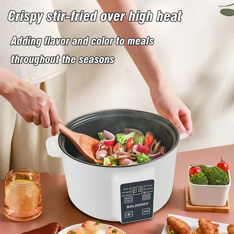 Multi-Kocher 220V Tragbarer Ein-/Doppelschicht-Elektrotopf 1,7L Antihaft-Heimküchentopf für Ramen, Knödel, Haferflocken