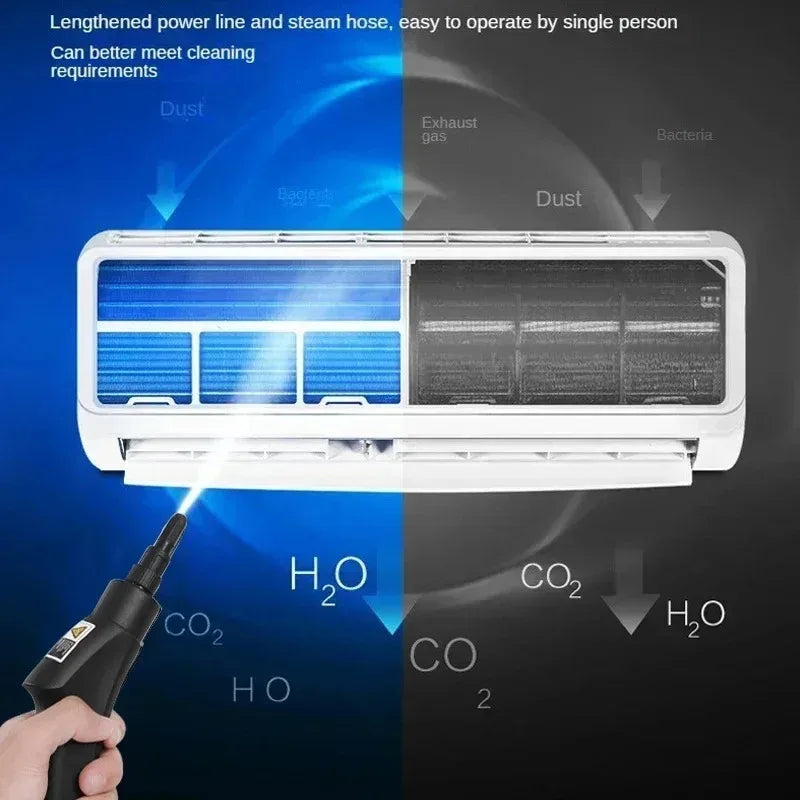 2500 W Dampfreiniger Hochtemperatur-Sterilisations-Druckstrahl-Waschmaschine Handheld für zu Hause, Auto, Küche, Klimaanlage