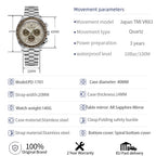 PAGANI DESIGN Orologio da Polso al Quarzo PD-1701-EU Cronografo VK63 Cassa Acciaio Inox Vetro Zaffiro 42mm