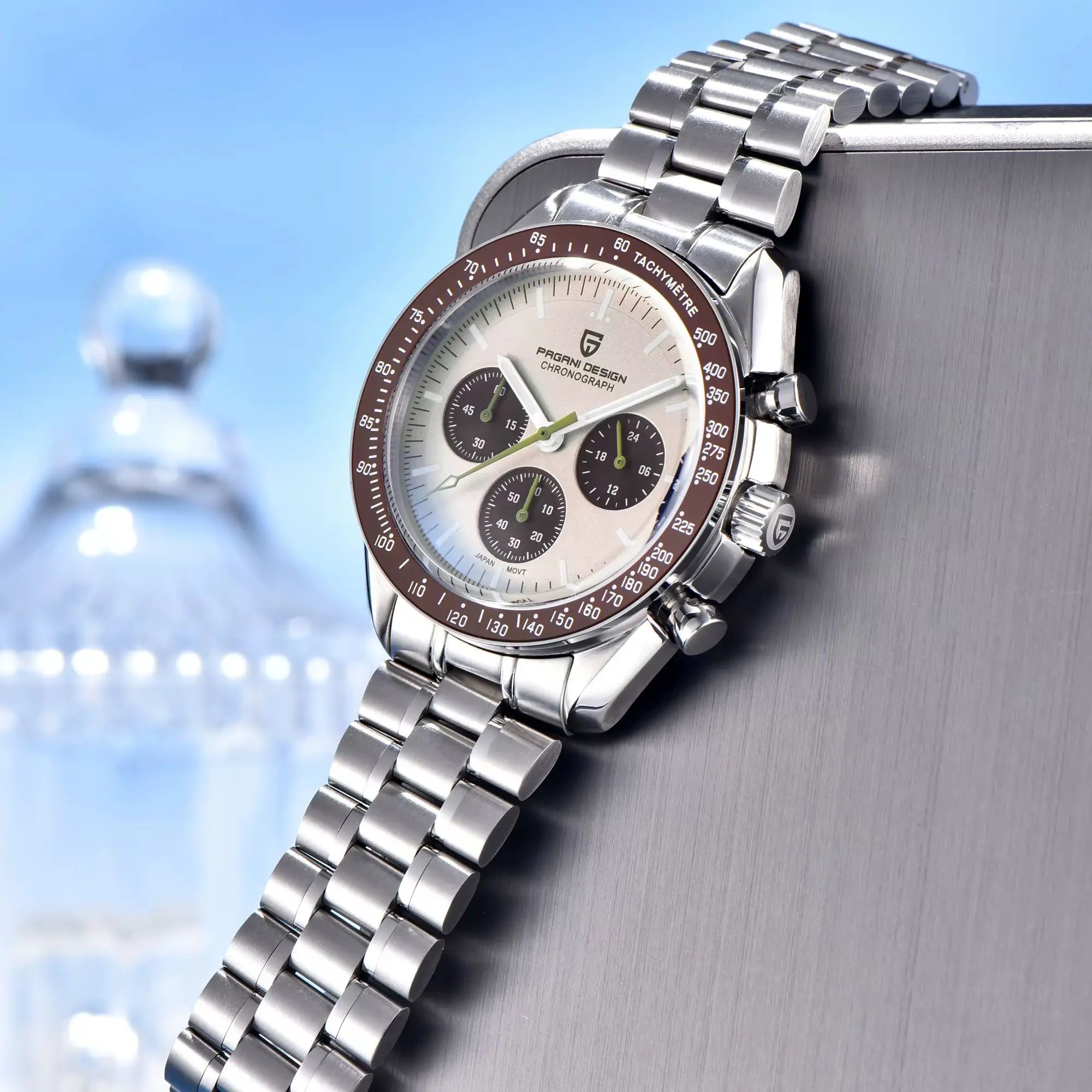 PAGANI DESIGN Orologio da Polso Uomo Quarzo Cronografo PD-1701-EU Cassa Acciaio Inossidabile Vetro Zaffiro