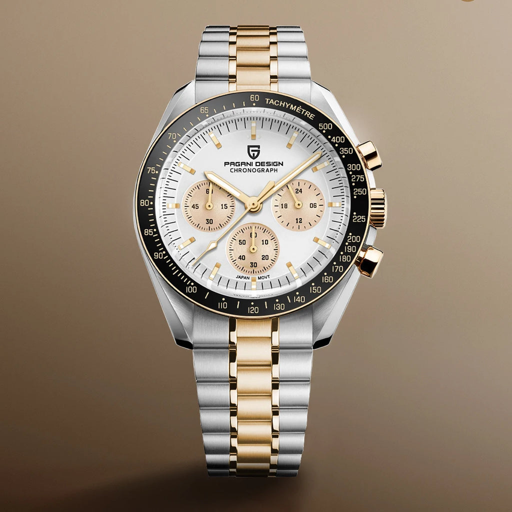 PAGANI DESIGN nuovo orologio giapponese VK63 Moon Watch, orologi al quarzo di lusso da uomo, orologio cronografo veloce da uomo d'affari, spedizione locale UE