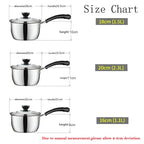 3er-Set antihaftbeschichteter Edelstahl-Töpfe für Induktion mit Glasdeckeln, 16/18/20cm