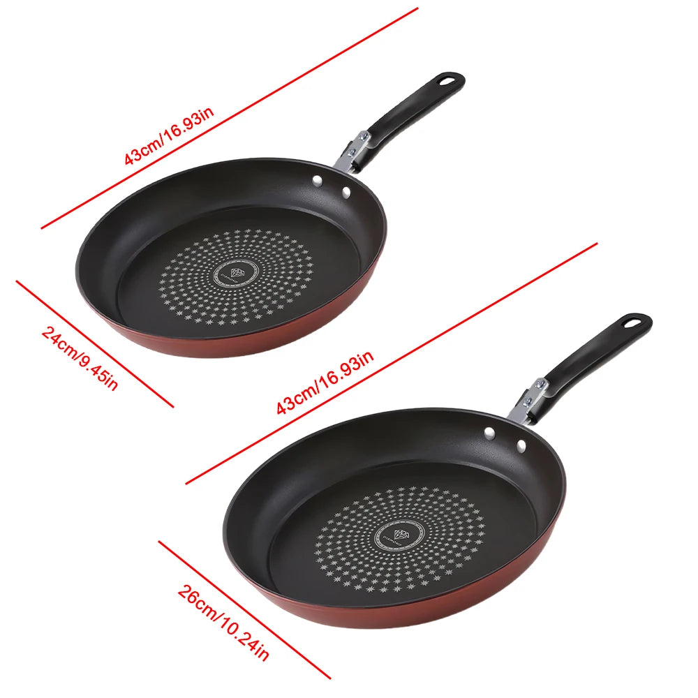 Padella Antiaderente Diamantata 24/26cm, con Rivestimento in Titanio per Rapida Conduzione del Calore, Riduzione dell'Olio, per Induzione