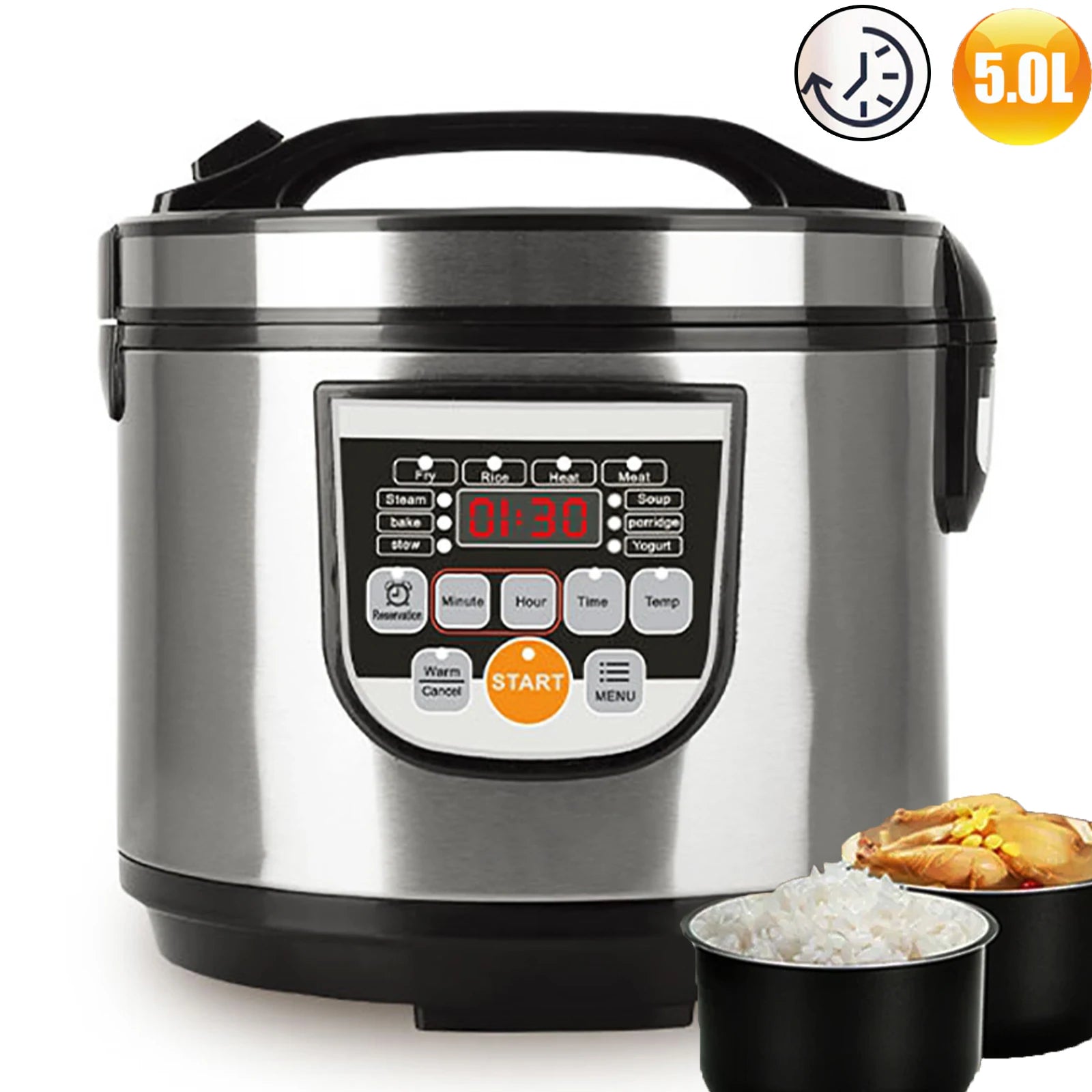 Tragbarer Reiskocher für zuhause 5L LKW elektrischer Multikocher Suppenbrei Dampfgarer Lunchbox