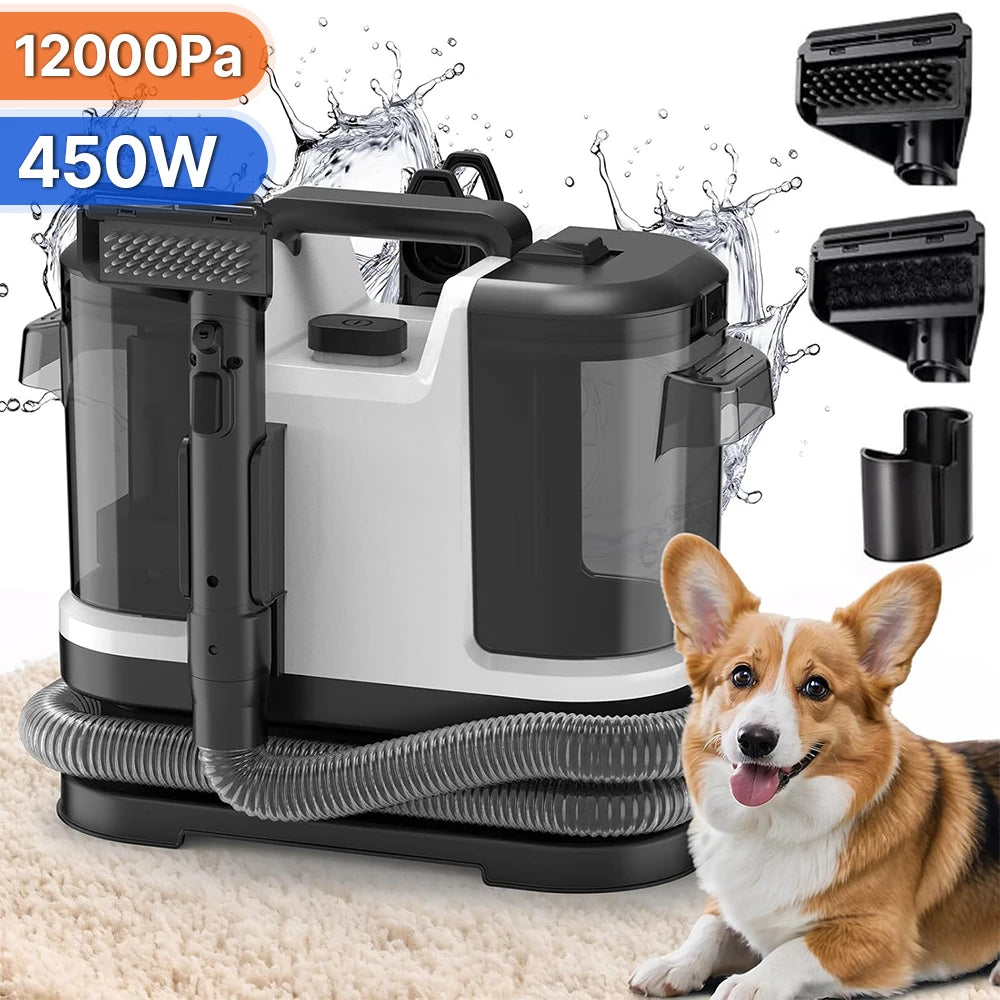 750W Fleckenreiniger 11/15KPa Tragbarer Teppichreiniger für Sofa-Zelt Sprühsauger Integriertes Haushaltsreinigungsgerät