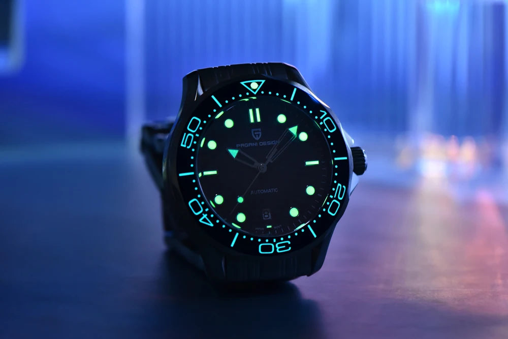 PAGANI DESIGN Orologio subacqueo automatico verde da uomo MIYOTA 8215