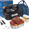 Elektrische Lunchbox 1,5 Liter, 80W, 12V/24V/230V, tragbarer Speisenwärmer für Auto und Zuhause, für warme Mahlzeiten