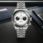 PAGANI DESIGN Orologio da polso al quarzo cronografo uomo, modello Panda, vetro zaffiro, impermeabile 10 bar