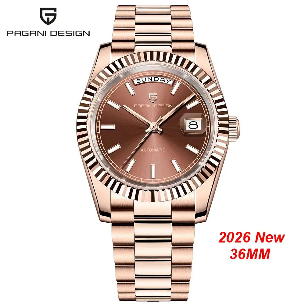 Nuovo Orologio PAGANI DESIGN 2026 con Fasi Lunari, Orologio al Quarzo di Lusso Dorato, Cronografo Sportivo da Uomo VK63, Impermeabile, Vetro Zaffiro AR, Orologio da Polso Luminoso con Ghiera in Ceramica, Cassa in Acciaio Inos