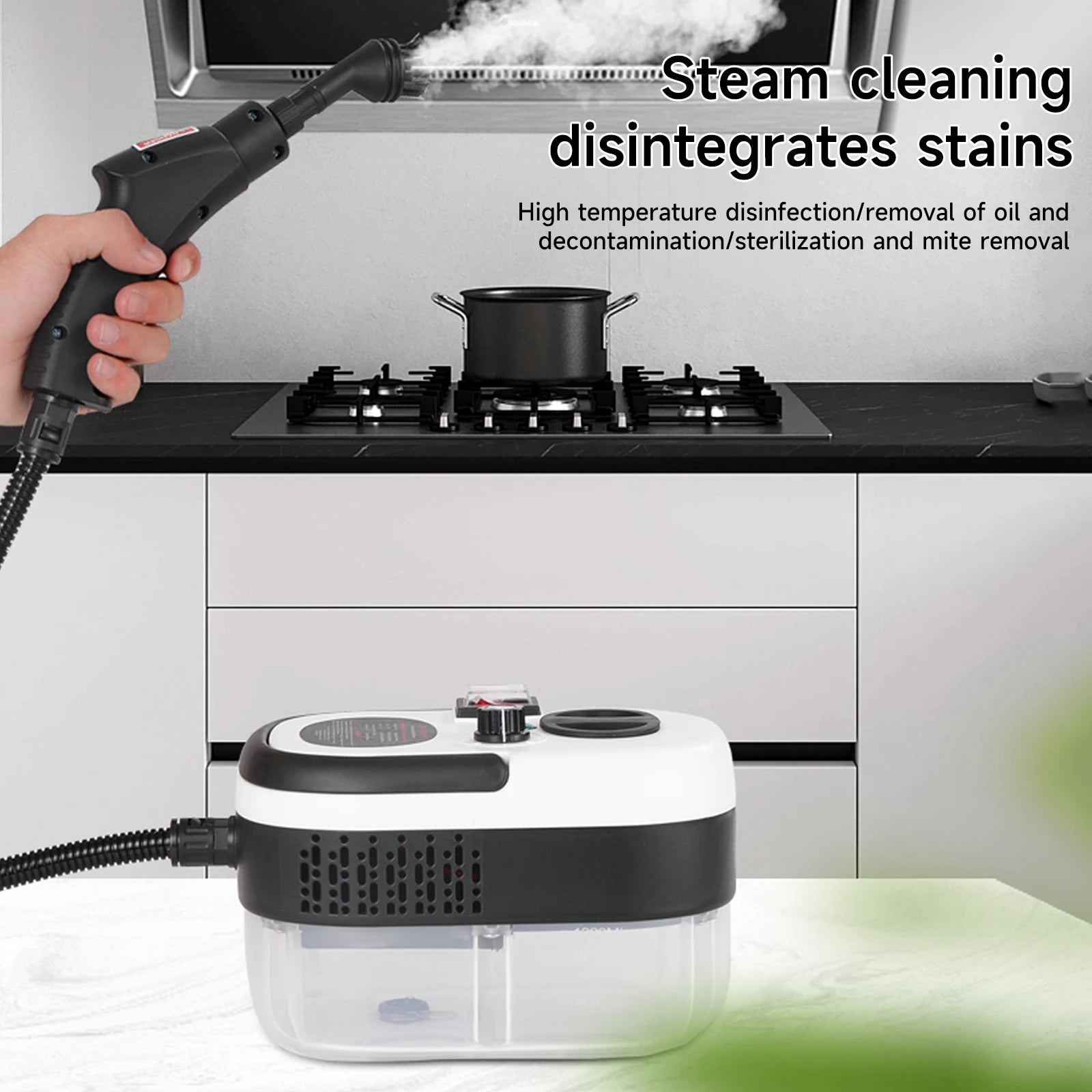 Dampfreiniger Handgerät 2500W, Hochtemperatur-Dampfreiniger, Dampfstrahler für Zuhause, Auto und Küche