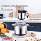 Elektrischer Fleischwolf 5L, Edelstahl-Zerkleinerer, Multifunktionaler Gemüseschneider, Prozessor, Küchenmixer