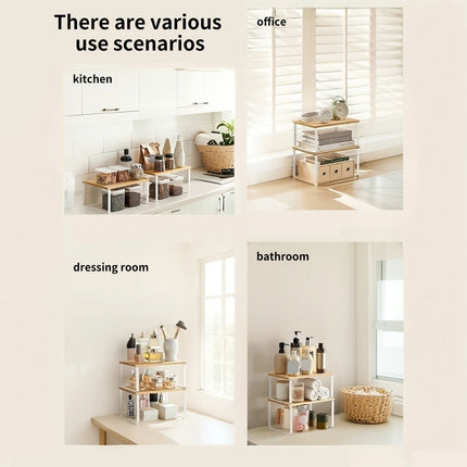 2 pezzi organizer per armadio, scaffale per spezie, scaffale multiuso impilabile, scaffale per condimenti di grande capacità, dispensa, armadio cosmetico