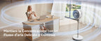 Aigostar Ventilatore a Piantana, 6 Velocità e 3 Modalità Silenzioso, Circolatore d'Aria 3D 850m³/h, Flusso 8m, Timer 12H, Altezza 100cm, Telecomando e Display Touch, Funzion Aroma per Camera e Ufficio