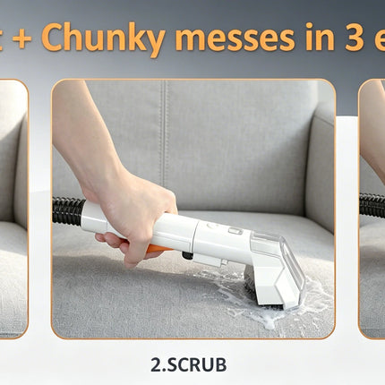 Portable Carpet Cleaner 750W, 15Kpa, Wet Cleaning Machine for Fabrics and Sofas, Portable for Car and Pet Hair