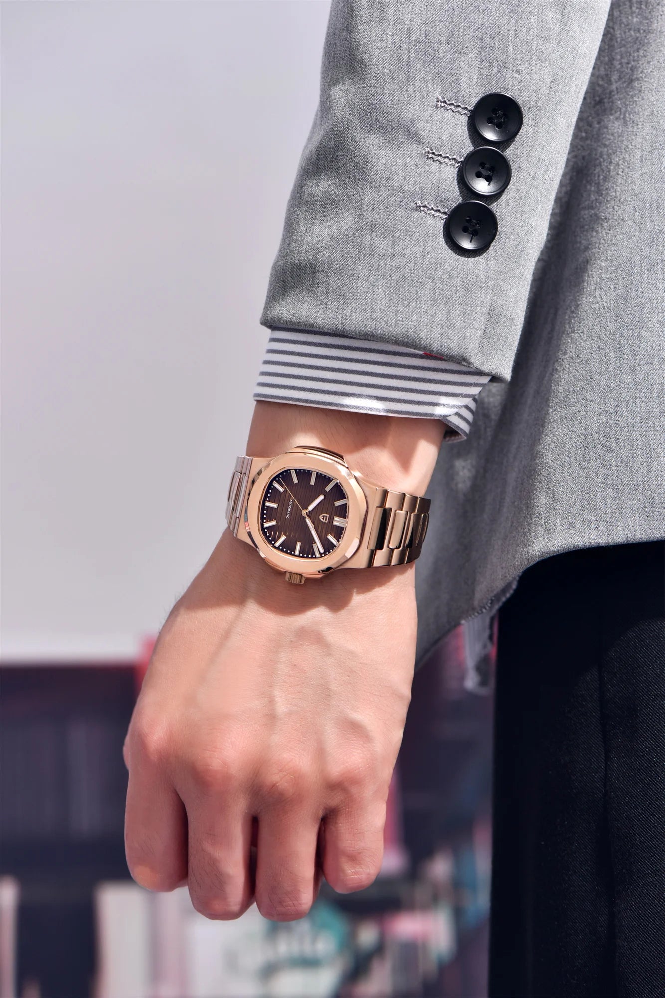 PAGANI DESIGN 2026 Neue Luxus-Automatikuhr für Herren, mechanische Armbanduhr aus Edelstahl mit Saphirglas, 40MM Tonneau-Zifferblatt