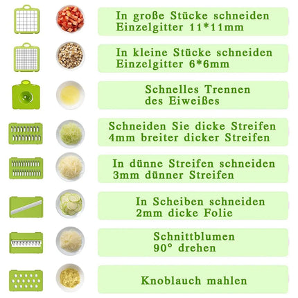 Tagliaverdure 16 in 1, affettatrice per insalata, frutta e verdura, pelapatate