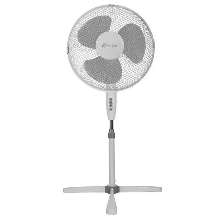 Ventilatore a Piantana, 3 Velocità Regolabili, Oscillazione 90°, Altezza Regolabile, Flusso d'Aria Potente e Funzionamento Silenzioso, Ideale per Casa e Ufficio, Bianco