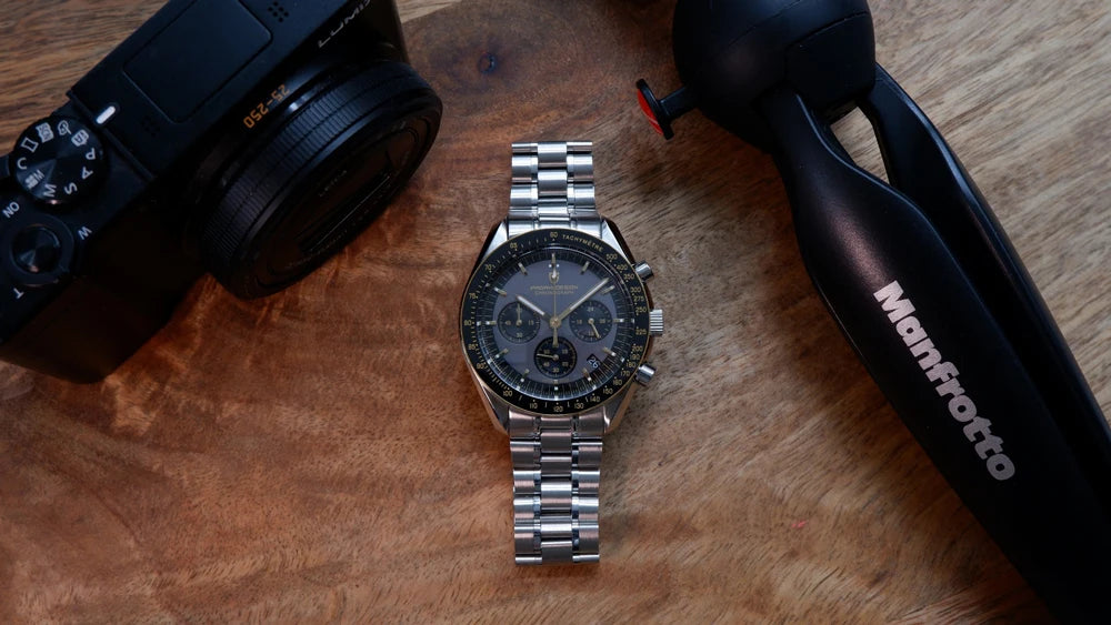 PAGANI DESIGN Moon ST6 Orologio da Uomo al Quarzo con Cronografo, Cassa in Acciaio Inossidabile, Vetro Zaffiro, Modello PD1701