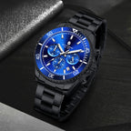 SAPPHERO Orologio da Polso Quarzo Uomo Acciaio Inossidabile Impermeabile 50M Cronografo