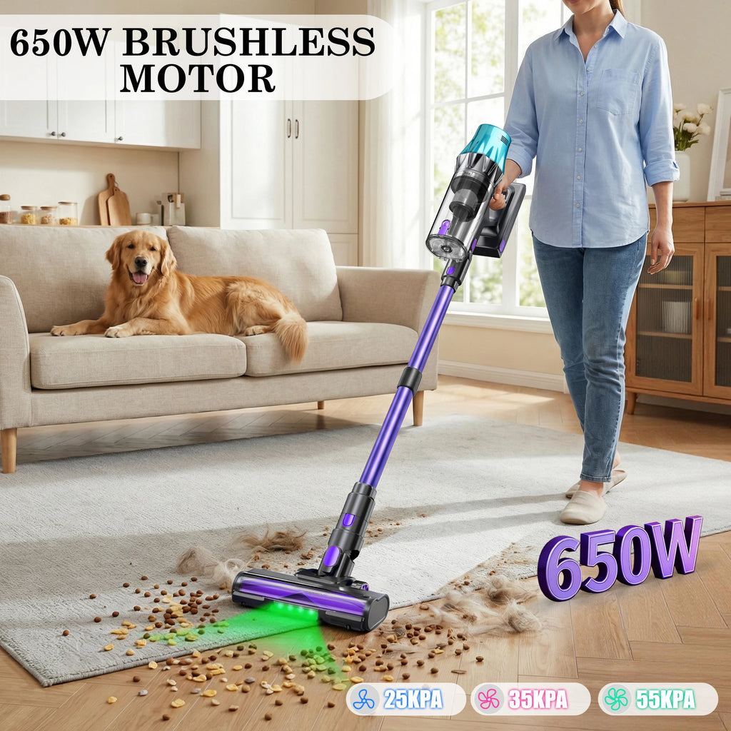 Blossom V20 Akku-Staubsauger, bürstenloser 600W Motor, 55KPA starke Saugkraft, 3-Gang-Einstellung, Voll-Touchscreen, 1,8L großer Staubbehälter, 8-Zellen-Akku, 60 Minuten Laufzeit, Bürste für