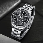 SAPPHERO Orologio Uomo Quarzo Cronografo Sport Acciaio Inossidabile Impermeabile 50M