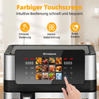 Friggitrice ad Aria 8,5L 2000W con Doppio Cestello, Touchscreen LED, 12 Programmi