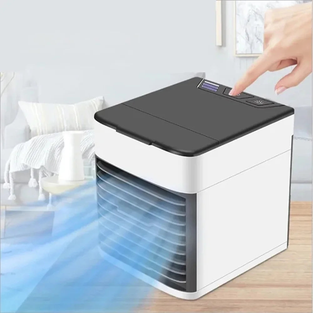 Mini tragbare Klimaanlage, Wasserkühler, erfrischt, befeuchtet und reinigt, drei Geschwindigkeiten und LED-Licht