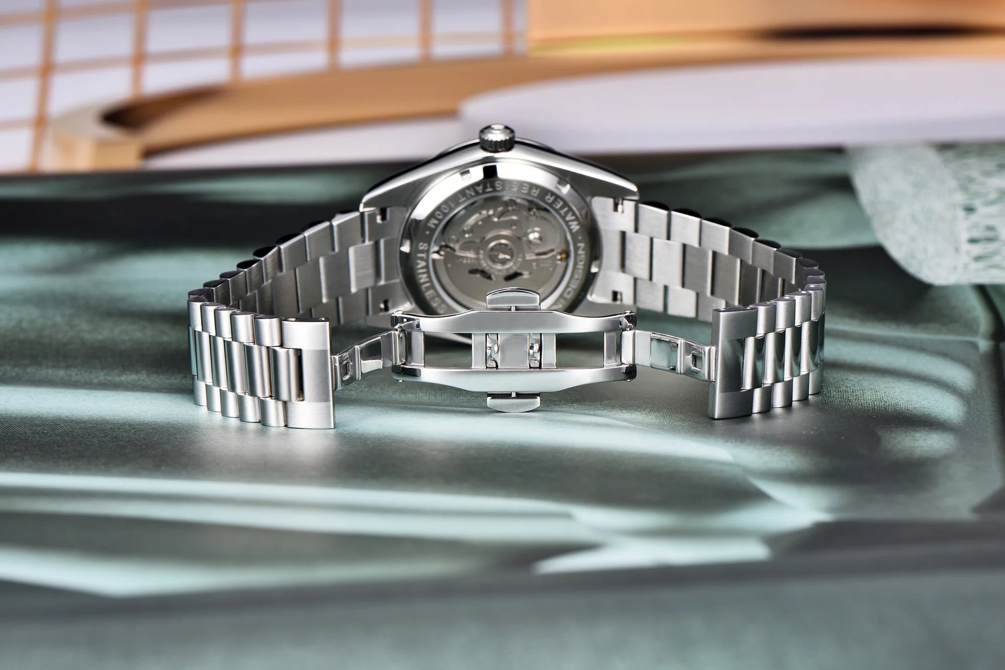 PAGANI DESIGN Orologio Meccanico Automatico Uomo Ice Blue Acciaio Inossidabile Vetro Zaffiro