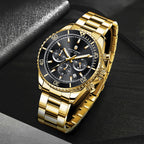 SAPPHERO Orologio Uomo Quarzo Cronografo Sport Acciaio Inossidabile Impermeabile 50M
